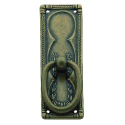 TIRADOR ANILLA C/ PLACA RECTANGULAR ORO VIEJO 33X97-vertical