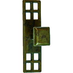 TIRADOR POMO C/ PLACA RECTANGULAR ORO VIEJO 29X95