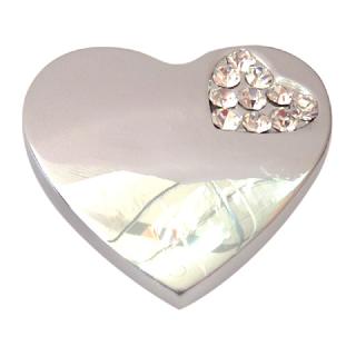 TIRADOR ZAMAK CORAZON CROMO BRILLO+CRISTAL 35X41 TIRADOR ZAMAK CORAZON CROMO BRILLO+CRISTAL 35X41