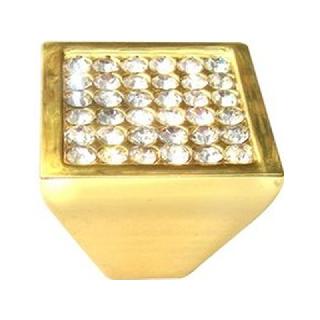 TIRADOR ZAMAK CUADRADO DORADO+CRISTAL 30X30 TIRADOR ZAMAK CUADRADO DORADO+CRISTAL 30X30