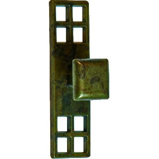 TIRADOR POMO C/ PLACA RECTANGULAR ORO VIEJO 29X95