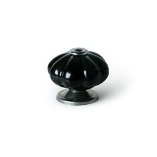 TIRADOR CERAMICA NEGRO + CROMO BRILLO 45D. TIRADOR CERAMICA NEGRO + CROMO BRILLO 45D.