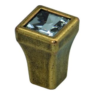 TIRADOR CUADRADO ORO VIEJO+CRISTAL SWAROVSKI 15X15MM TIRADOR CUADRADO ORO VIEJO+CRISTAL SWAROVSKI 15X15MM