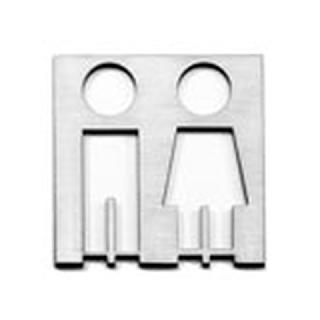 LETRERO WC HOMBRE Y MUJER INOXIDABLE CEPILLADO